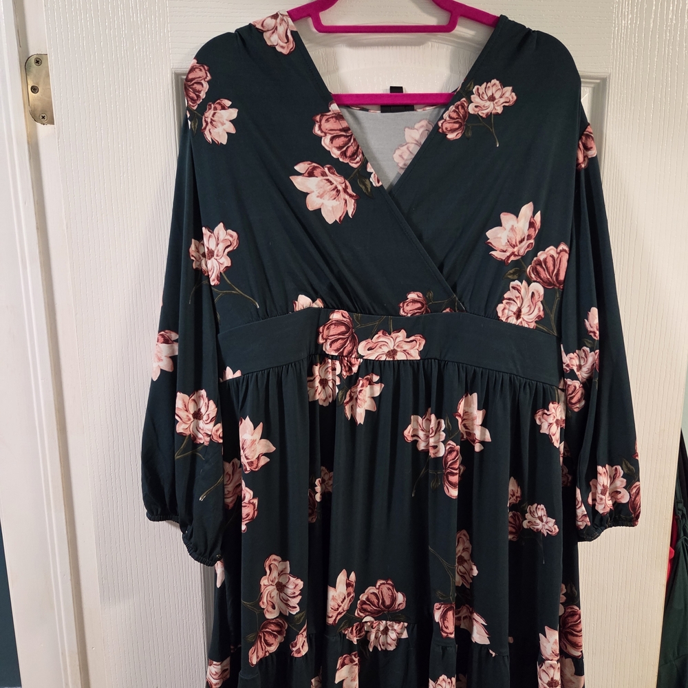 Torrid Mini Studio Knit Surplice Tiered Dress- 1x - Picture 5 of 9